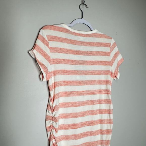 Market & Spruce Maternity Crewneck Coral White Striped Tee NWT Size Medium - Picture 6 of 9
